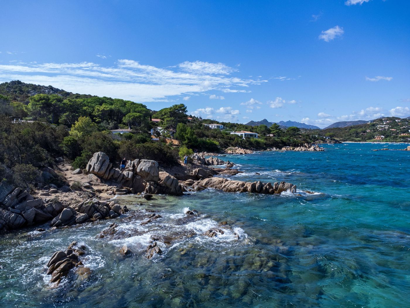 Rocky coastline and clear sea in Sardinia
